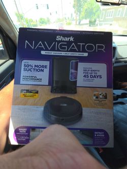 Shark Navigator Robot Vacuum + Self-Empty Base (Model RV2100AE).