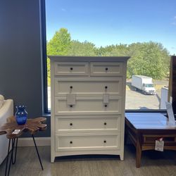 White Solid Wood Hi-Chest/ Dresser - New Traditions