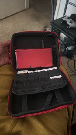 Nintendo 3DS Red with Case and Games