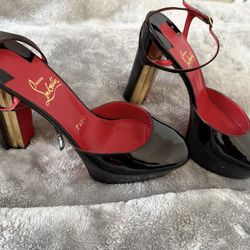 	 CHRISTIAN LOUBOUTIN Coluna 130 Patent Leather Pumps