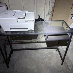 Hp DeskJet 4155e/Black Glass Desk Laptop 100x36 CM