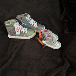Kids Assorted Sneakers See Pic For Sizes $15 For Justice and $10 For Size 3 -More In Profile 