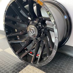 4 New 20x12 Wheels 8x6.5 -44 Offset | Deep Dish Truck Wheels 