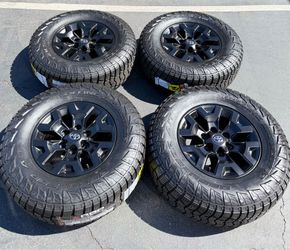 16” Toyota Tacoma Wheels Satin Black Rims 265/70R16 A/T Tires Brand New 660 Tread Wear Rated