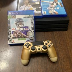 Ps4 Pro 1tb With One Controller And 3 Games With Headphones 
