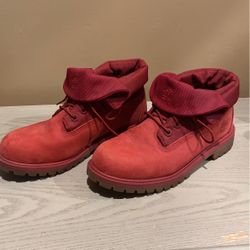 Red Foldable Timberland Boots Size 7 Women 