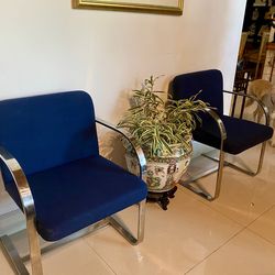 Chrome Base Pair Of Armchairs From The 80’s Heavy Brno