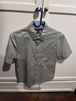 Michael Kors Gray Short Sleeve Button-Down Shirt