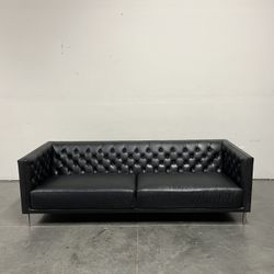 CB2, Savile Leather Tufted Sofa