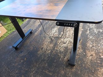 Heonam 55” Electric Standing Desk Adjustable Height Memory Controller Rustic Brown