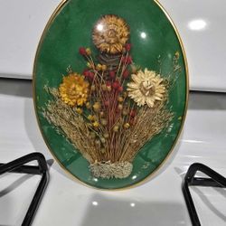 Vintage Antique Bubble Glass Flower Frames 1940s 1970s 