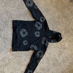 Black on black denim tears hoodie size medium mens