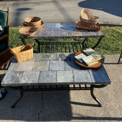 Slate Console And Coffee Table 