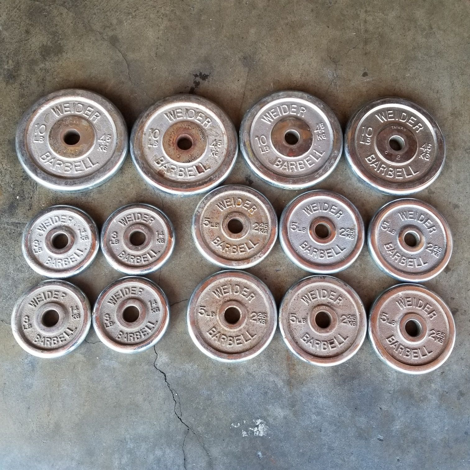 80lb Chrome Weider Barbell Weights Plate 1"Hole for Sale in Montclair