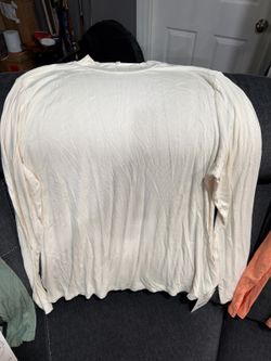 Ripier Cream Ribbed Long Sleeve Top 3XL