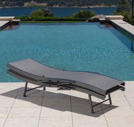Sun Chair SunVilla Commercial Sling Wave Chaise Lounge with Adjustable Armrests