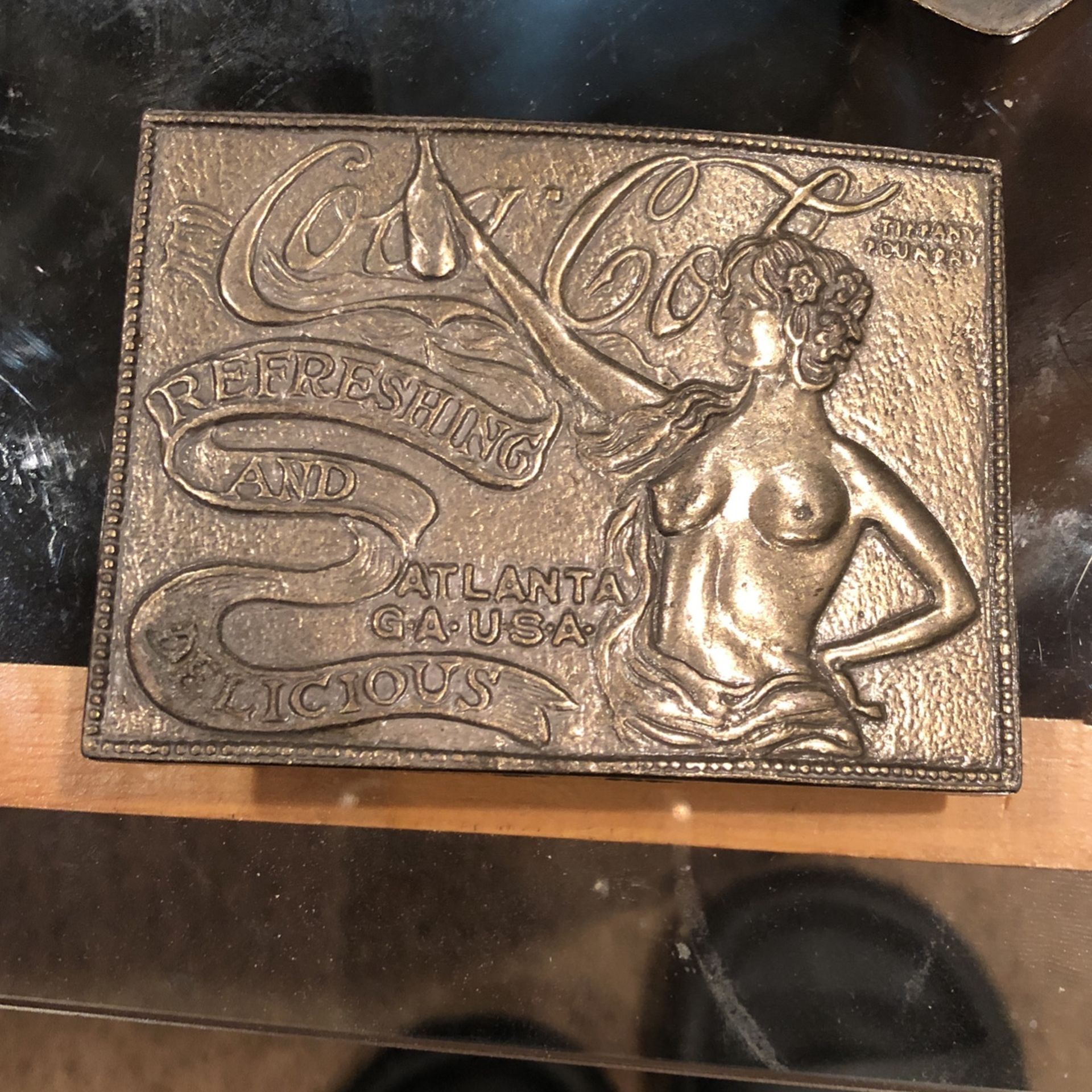 VINTAGE COCA COLA BELT BUCKLE - TIFFANY FOUNDRY Atlanta Georgia USA
