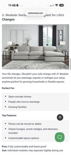 Cloud Couch 3 Piece Sectional With Chaise