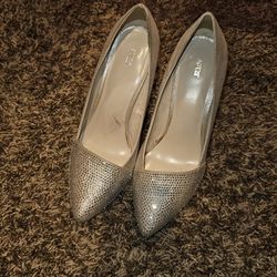 Champagne bling Rhinestone Ladies High Heels Size 9