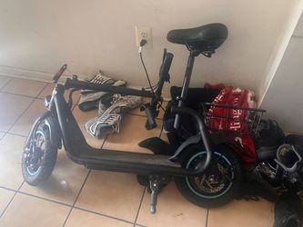 Electric Scooter with Seat and Basket