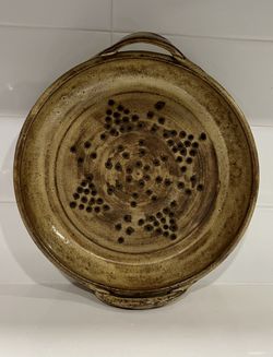 Vintage Handmade Ceramic Sieve