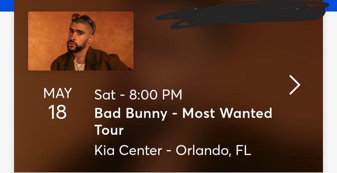 Pair of Bad Bunny Concert Tickets
