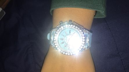 Light up watch with gems
