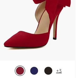 Red stiletto Heels With Bow