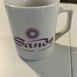 Sands Hotel Casino Las Vegas Coffee Cup Vintage Mug Nevada Collectible Ceramic - Purple