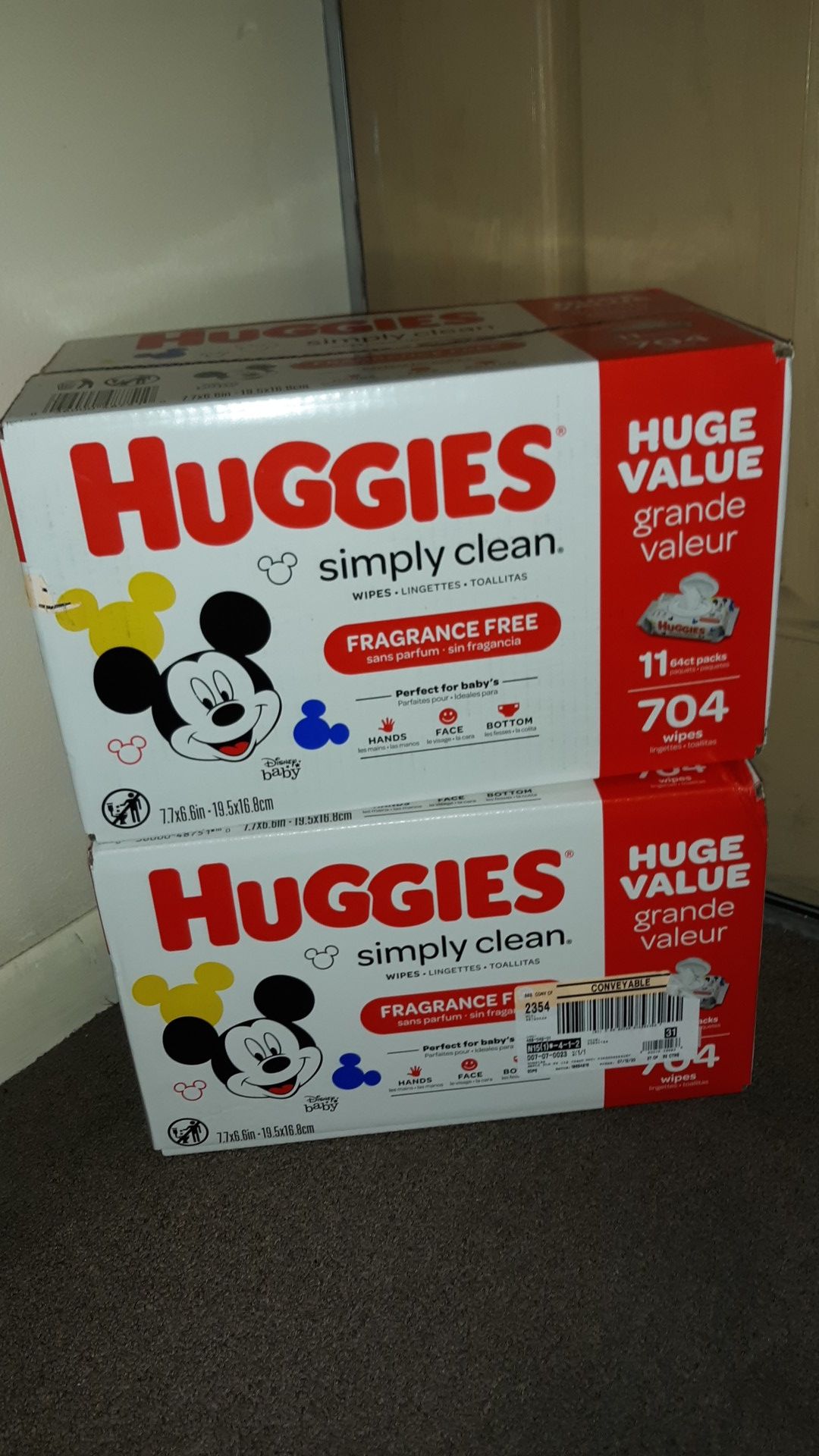 Baby Wipes Huggies Simply Clean total 1408 Wipes both boxes for $25 multiple combos available