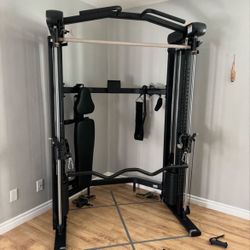 Centr 3 Home Gym Functional Trainer with Selectorized Smith Bar…. Home Gym Fitness….