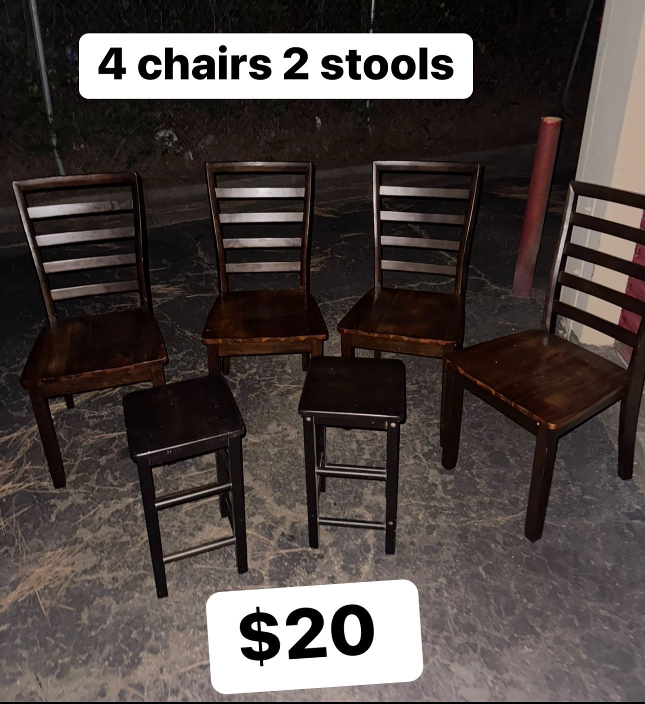 4 Dining Chairs & Stools
