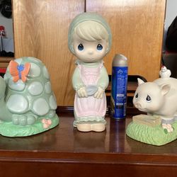 Precious Moments Garden Collection 1998 turtle w butterfly. Little girl