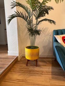 West elm mid century modern yellow planter