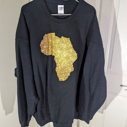 VINTAGE Gildan Sweatshirt Crew Neck Fleece Africa Men's Size 5XL