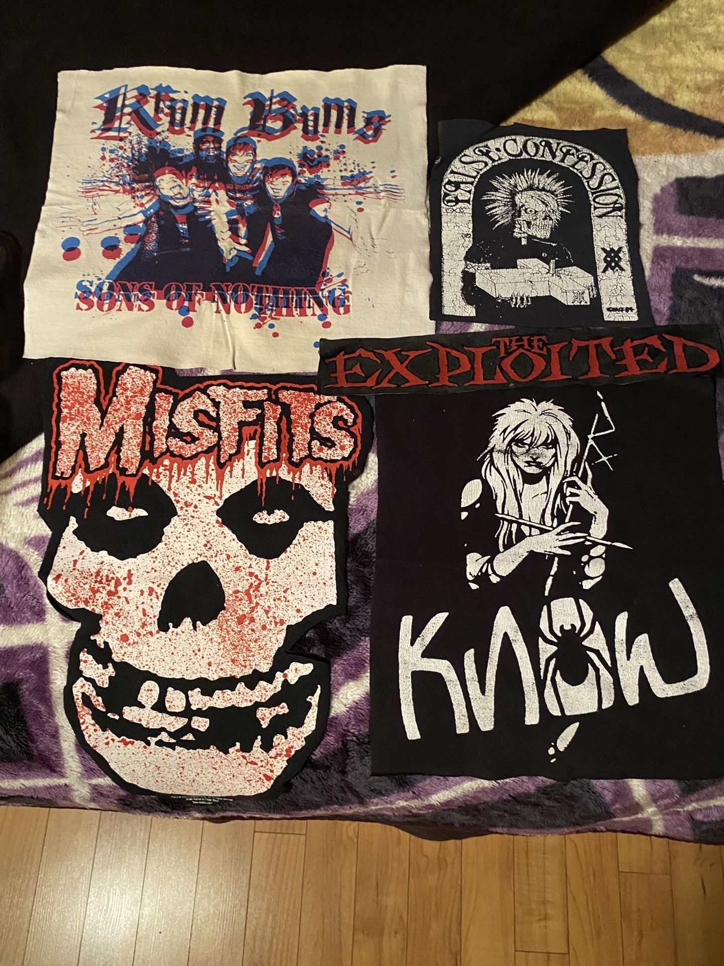 Lot of punk rock back patches (misfits, etc)