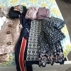 BUNDLE OF CLOTHES, COACH PURSE AND SHOES, ALL FIR $45 OBO