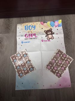 Gender Reveal Voting Poster with Stickers