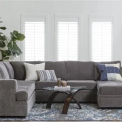 *Like New*  - Gorgeous & Versatile Bonaterra Grey Queen Sleeper Sectional