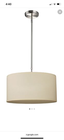 Z-Lite Albion 3 Light 16" Wide Linen Fabric Drum Shade Pendant 