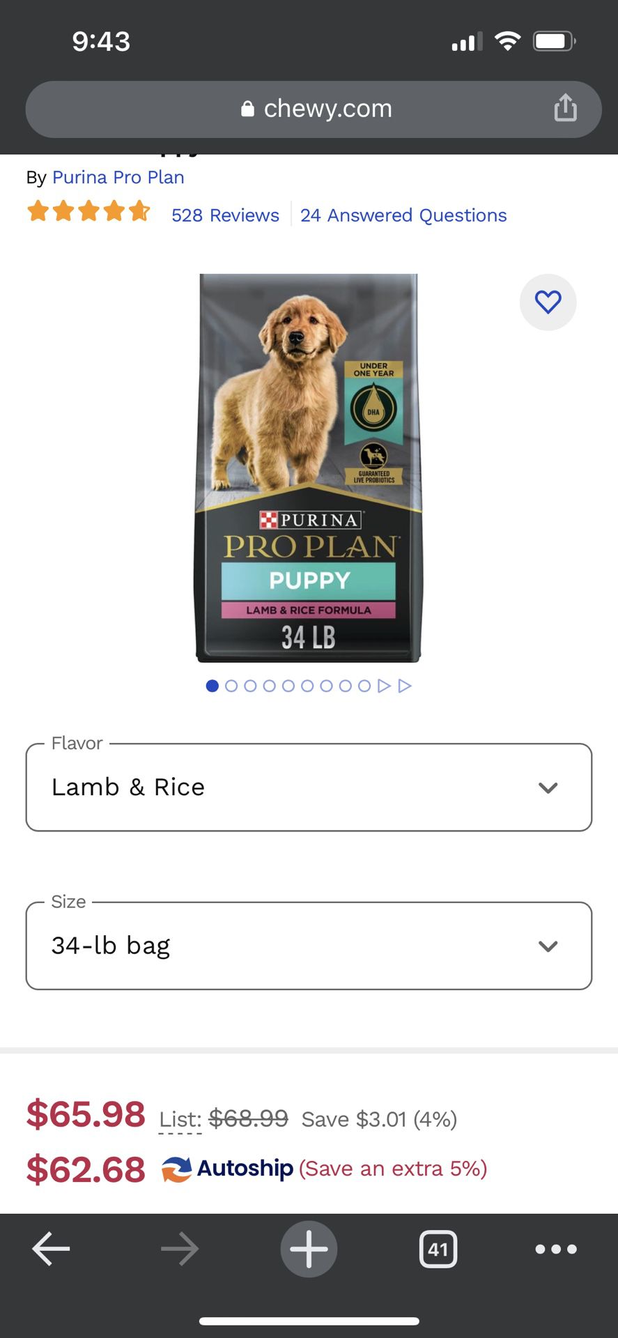 Purina Pro Plan Puppy Dog Food For Sale