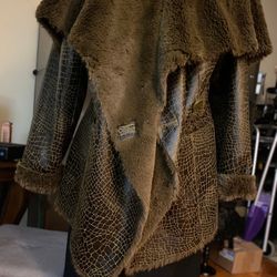 IMAN Global Chic Platinum Collection Python Drape Jacket Size 1X 