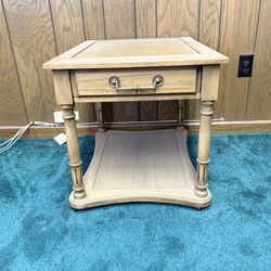 Wooden End Table With Drawer