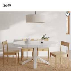 West Elm Wood Extendable Dining Table 42"–60” 