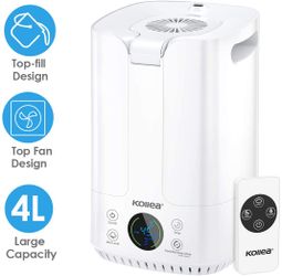 Kollea Humidifiers with Fan, Top Fill 4L Ultrasonic Cool Mist Humidifier for Large Rooms, Air Humidifier for Bedroom, Higher Mist, Quiet Operation, Au