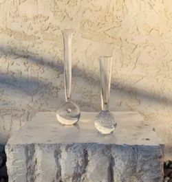 ( Set Of 2 ) Controlled Crystal Bud Vase Paperweights 