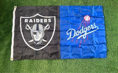 Raiders Dodgers flag size 5’x3’