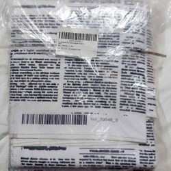 NEW! Lunarable Old Newspaper Pattern Decorative Fabric, 3 yards, White with Grey Ink, Polyester