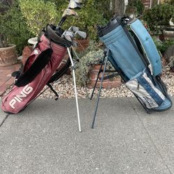 Golf Clubs & 2 Golf Bags 