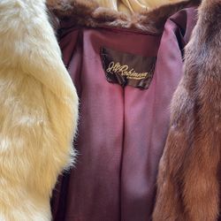 Vintage mink and rabbit shawls asking $125